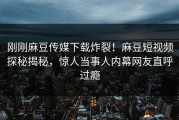 刚刚麻豆传媒下载炸裂！麻豆短视频探秘揭秘，惊人当事人内幕网友直呼过瘾