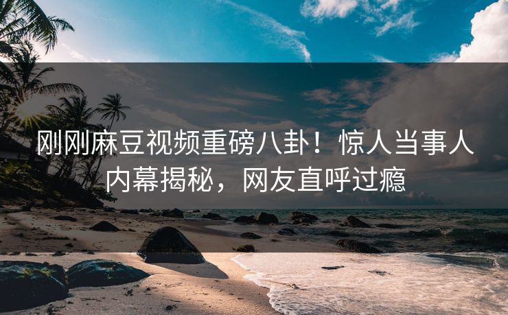 刚刚麻豆视频重磅八卦！惊人当事人内幕揭秘，网友直呼过瘾