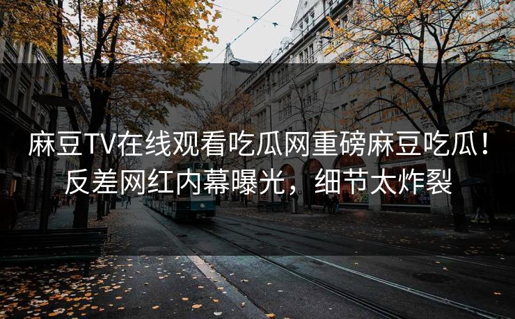 麻豆TV在线观看吃瓜网重磅麻豆吃瓜！反差网红内幕曝光，细节太炸裂