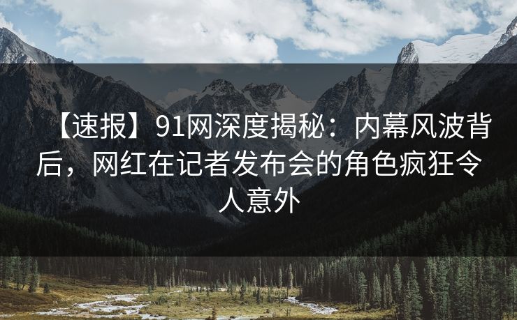 【速报】91网深度揭秘：内幕风波背后，网红在记者发布会的角色疯狂令人意外