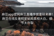 麻豆app官网麻豆直播传媒重磅来袭！麻豆在线反差明星秘闻真相大白，细节太炸裂