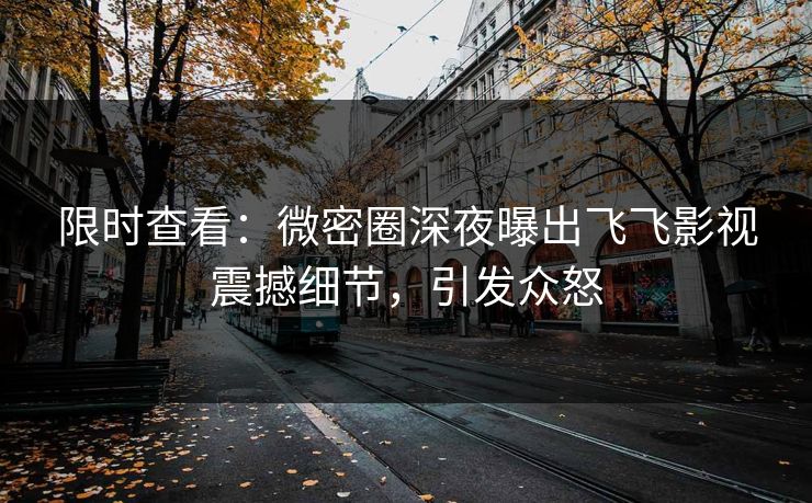 限时查看：微密圈深夜曝出飞飞影视震撼细节，引发众怒