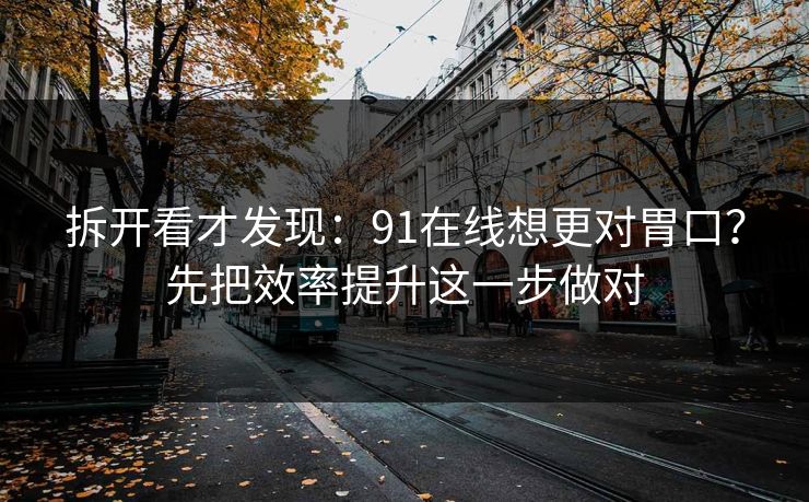 拆开看才发现:91在线想更对胃口?先把效率提升这一步做对 拆开看才发现:91在线想更对胃口?先把效率提升这一步做对
